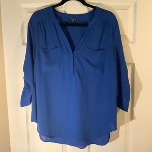 Torrid Harper 3/4 sleeve Blouse Royal Blue Size 1